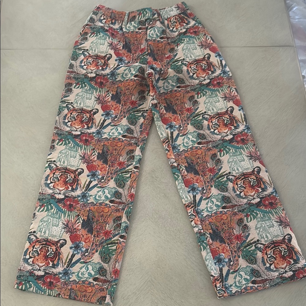 NWT dressed in lala wild soul jacquard trousers size small